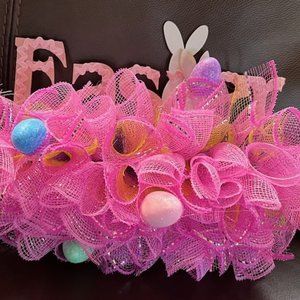 Small Wooden Pink Easter Wreath